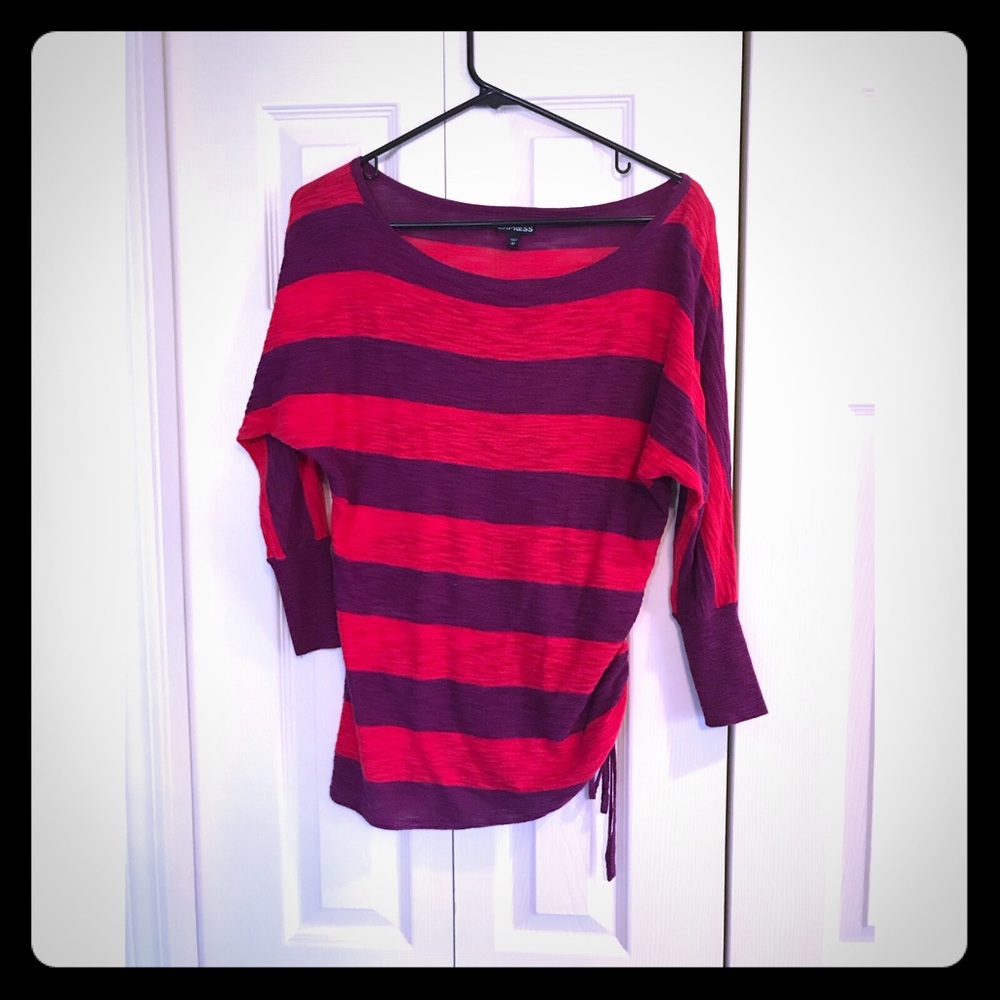 Express Striped dolman with tie up sides - small